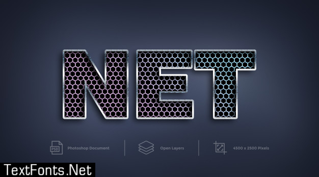 Mesh net text effect design photoshop layer style effect