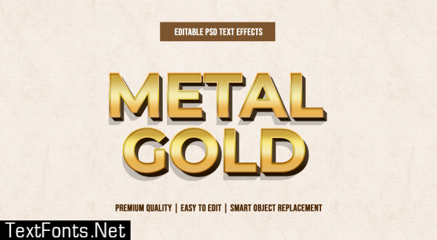 Metal gold editable text effects templates psd