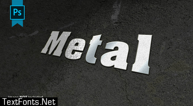 Metal perspective text effect