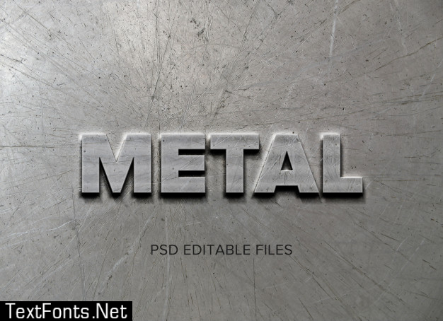 Metal text style effect mockup