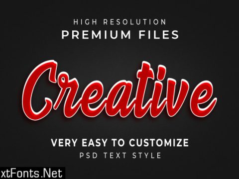 Minimal creative soft 3d red text effect