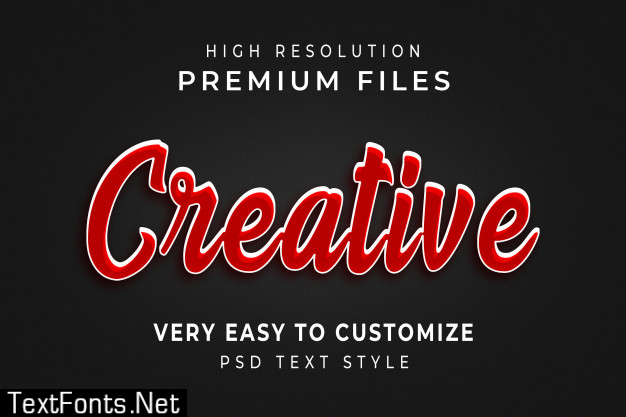 Minimal creative soft 3d red text effect