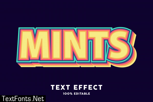 Mints retro color text effect