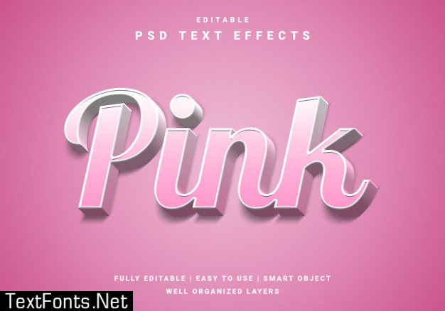 Modern 3d pinky text effect