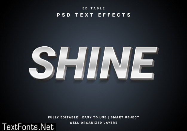 Modern 3d shine text effect