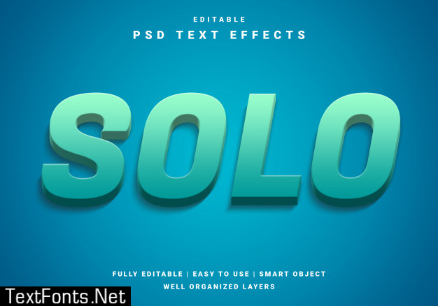 Modern 3d solo text effect