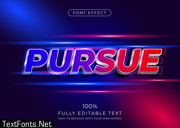 Modern 3d text effect with movement theme. editable font style