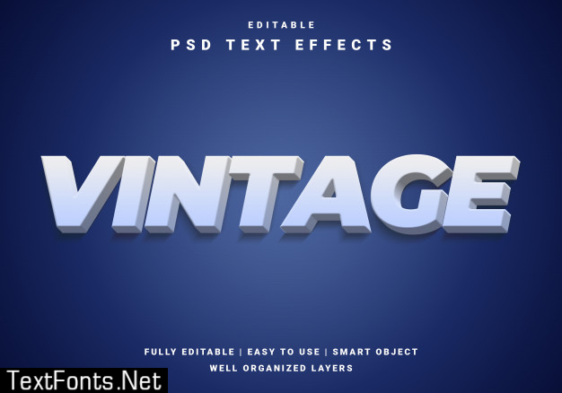 Modern 3d vintage text effect