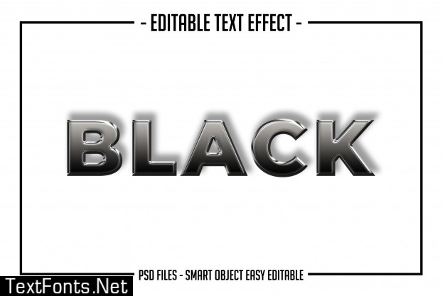 Modern bold black glossy text style  font effect