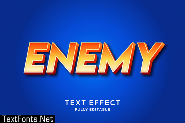 Modern bold enemy text effect