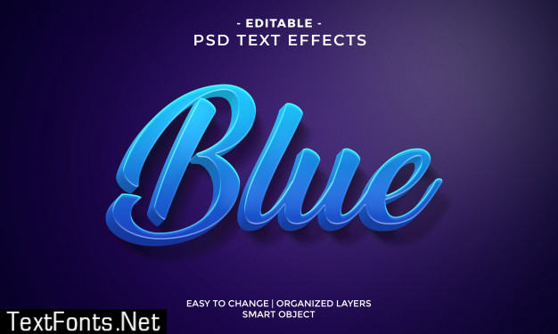 Modern colorful cool blue text effect