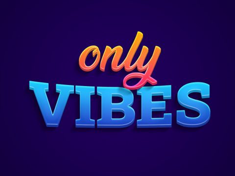 Modern colorful only vibes text effect