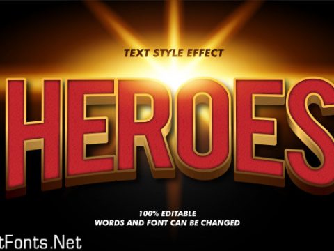 Modern heroes 3d bold text style effect