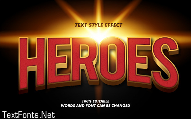 Modern heroes 3d bold text style effect