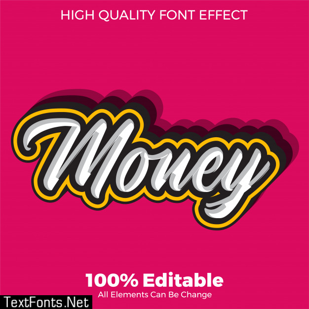 Modern simple script text style editable font effect