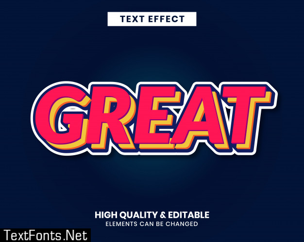 Modern sticker text effect bold color