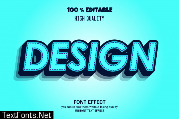 Modern styled 3d font effect