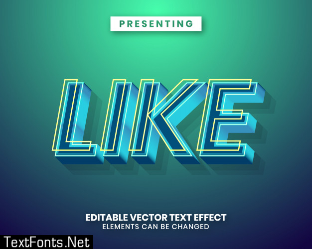 Modern trendy editable text effect