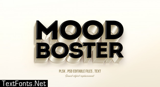 Mood boster 3d text style effect mockup