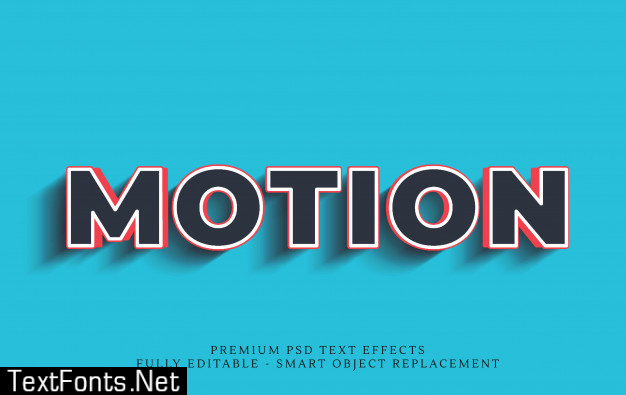 Motion 3d text style effect Premium Psd