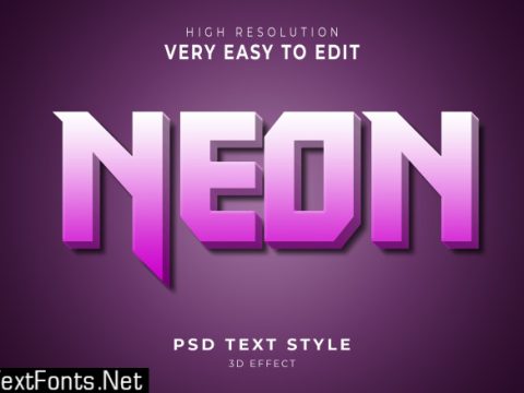 Neon 3d modern text effect