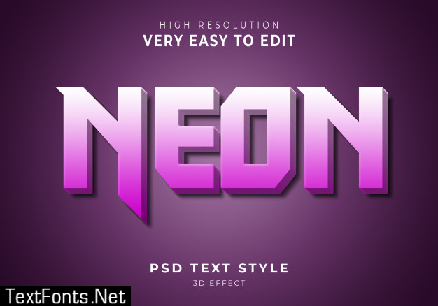 Neon 3d modern text effect