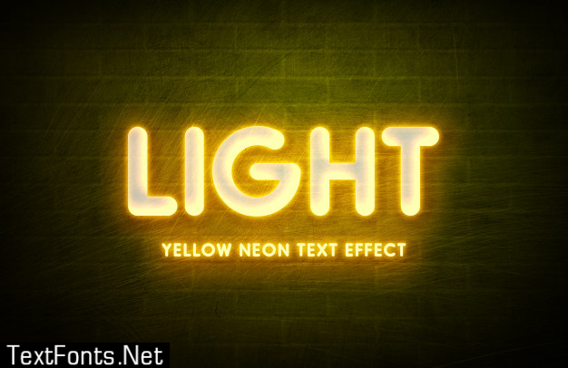 Neon light 3d text style effect template