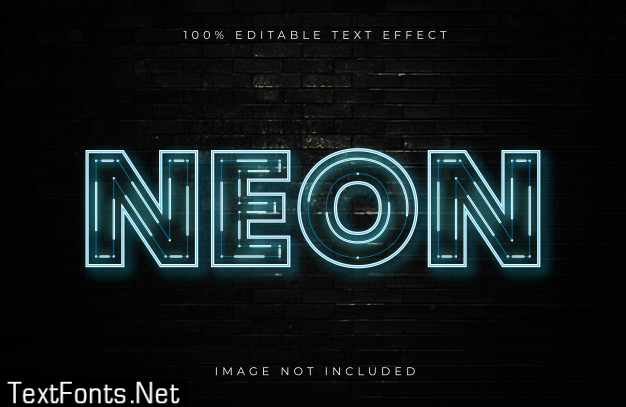 Neon light text effect