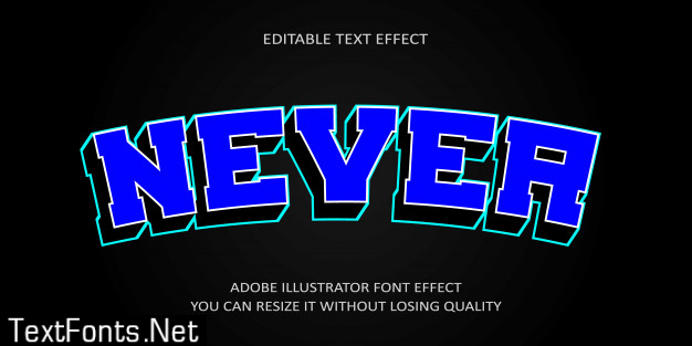 Never editable text effect