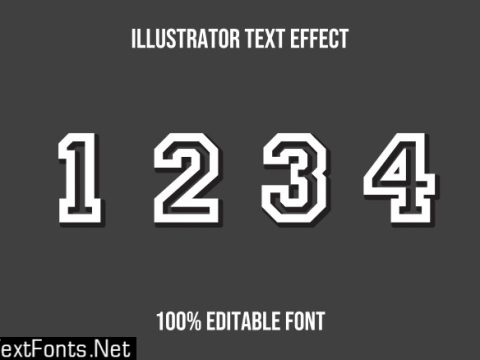 Numbers editable text effect