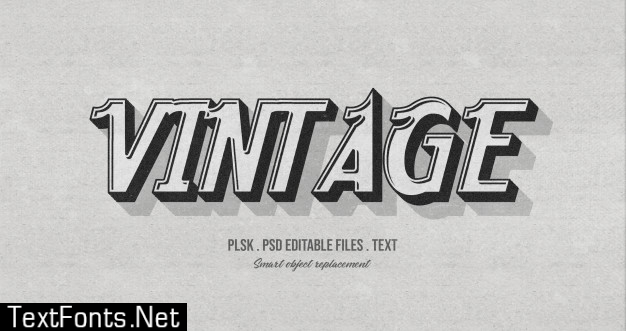 Old vintage 3d text style effect mockup