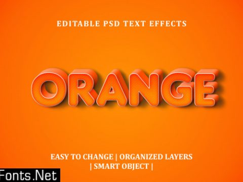 Orange 3d text effect