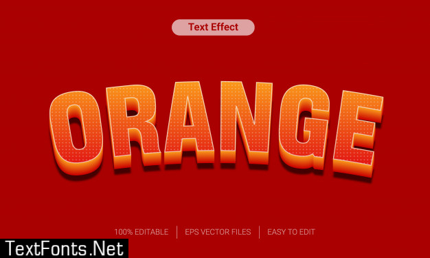 Orange gradient arc 3d text style effect