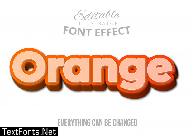 Orange text, editable font effect