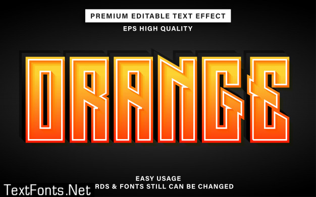 Orange text effect