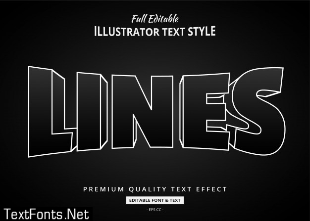 Outline 3d text style effect