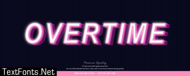 Overtime 3d font style effect