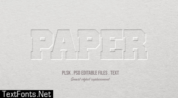 Paper 3d text style effect mockup