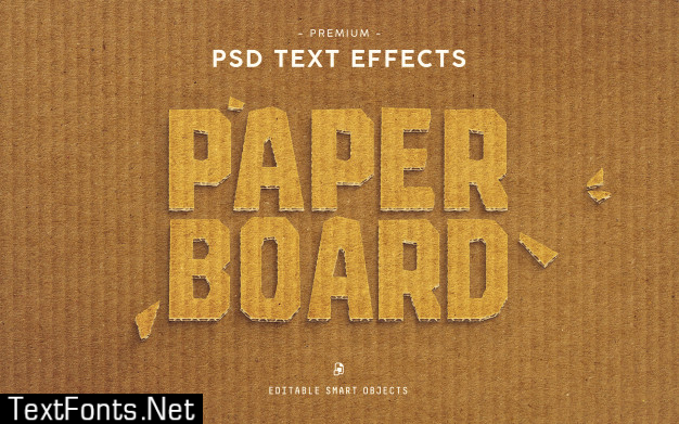 Paper board premium text effect