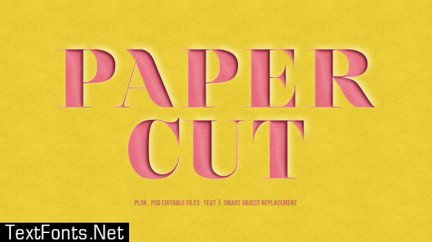 Paper cut 3d text style effect