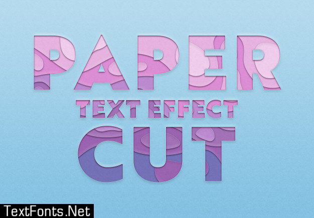 Paper cutout text effect template