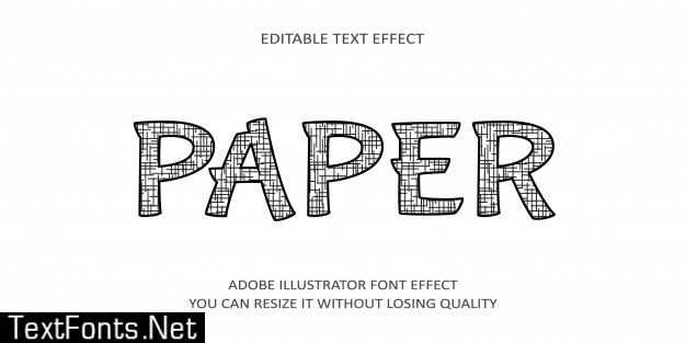 Paper editable text effect