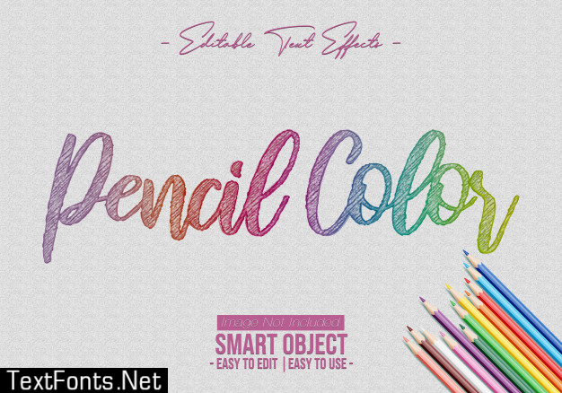 Pencil color text style effect