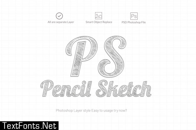 Pencil sketch photoshop text effect