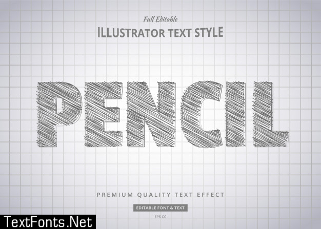 Pencil sketch text style effect