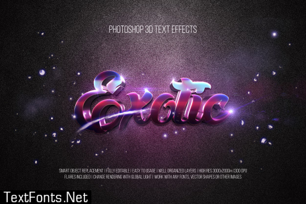 Photoshop 3d text effects exotic