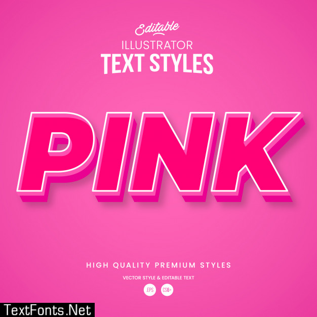 Pink color modern abstract text effect editable graphic style