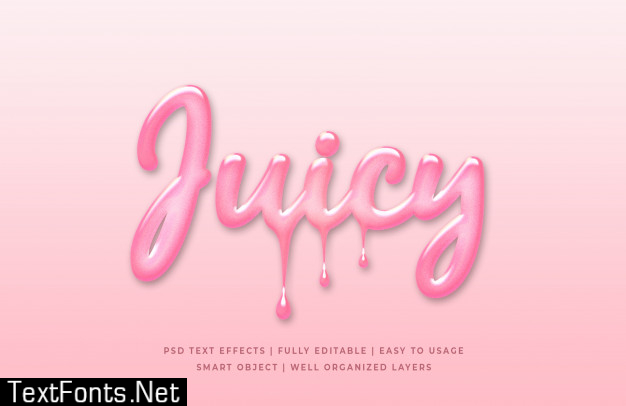 Pink liquid 3d text style effect premium psd