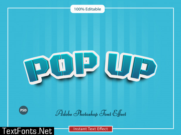 Pop up text effect