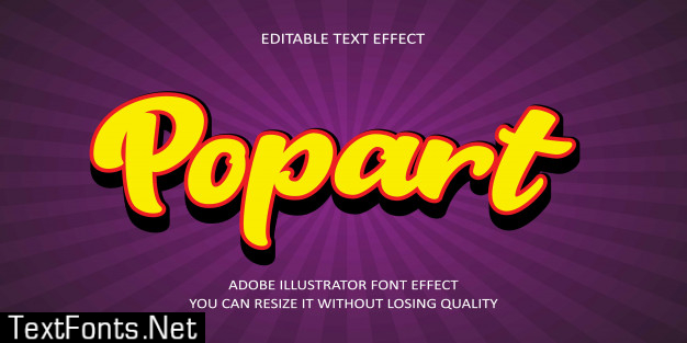 Popart vector text font effect